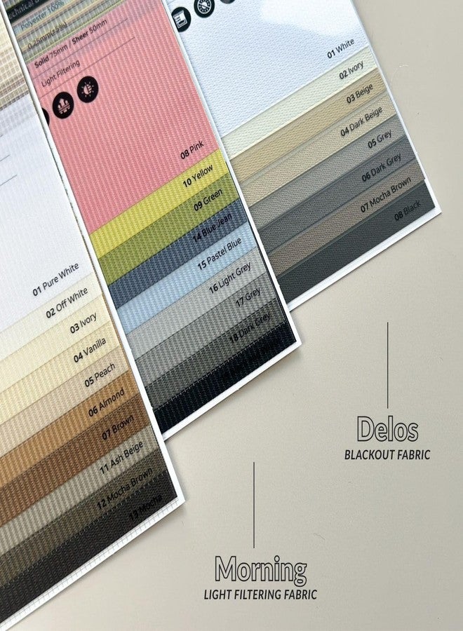Foiresoft Noiseless+ Fabric Sample Set for Zebra & Roller Blinds - Mild Light Filtering, Nouvelle Blackout, UV Protection Options - Image 3
